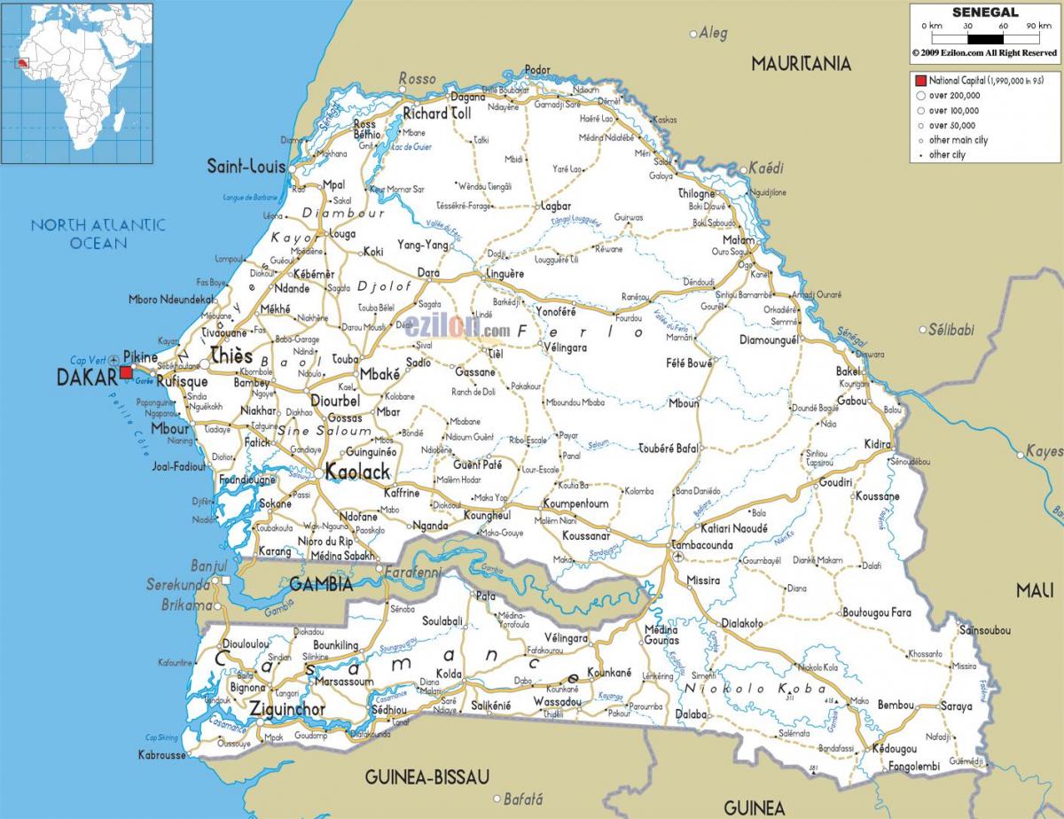 Senegal, casamance mapa