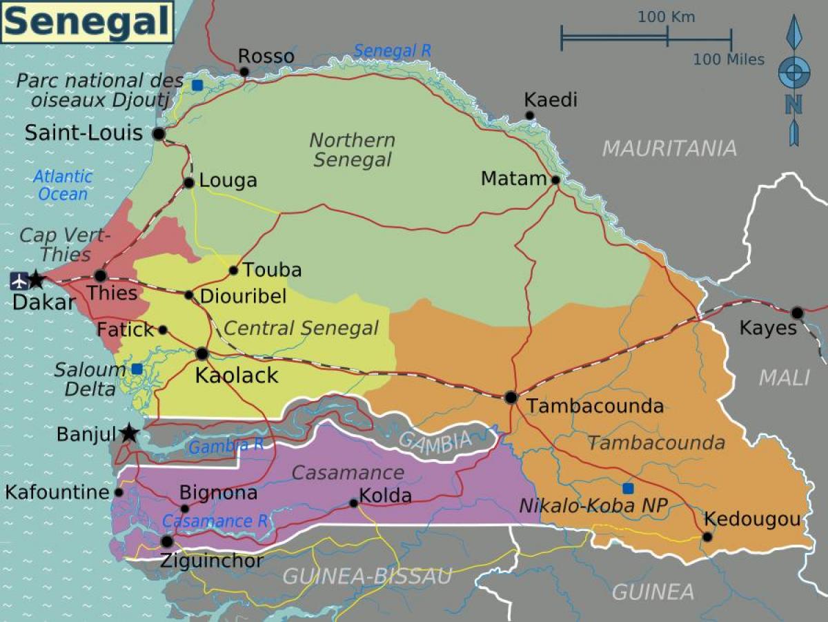 mapa de Senegal político