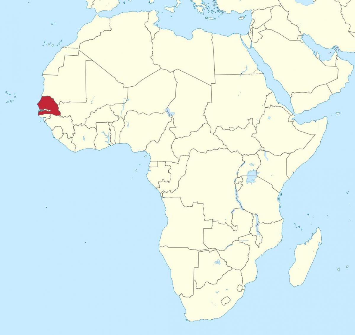 Senegal en el mapa de áfrica