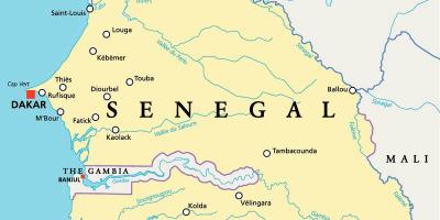 Río Senegal, áfrica mapa