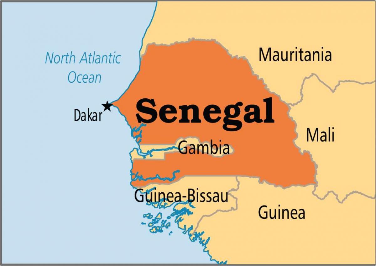 Senegal en el mapa del mundo