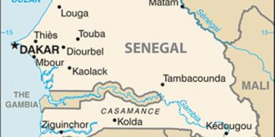 Mapa de Senegal y los países vecinos